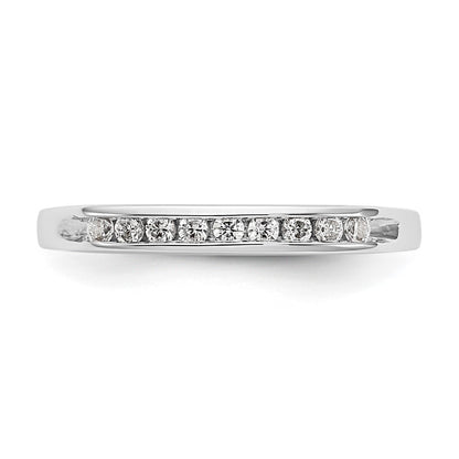 14K White Gold 9-Stone Real Diamond Channel Band