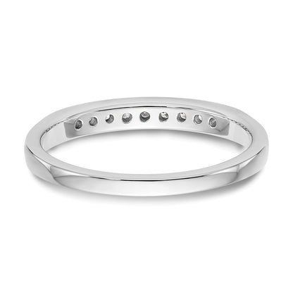 14K White Gold 9-Stone Real Diamond Channel Band