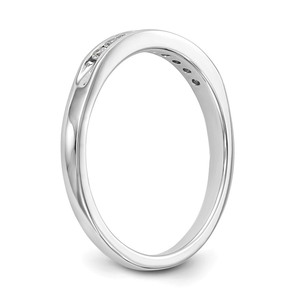 14K White Gold 9-Stone Real Diamond Channel Band