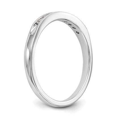 14K White Gold 9-Stone Real Diamond Channel Band