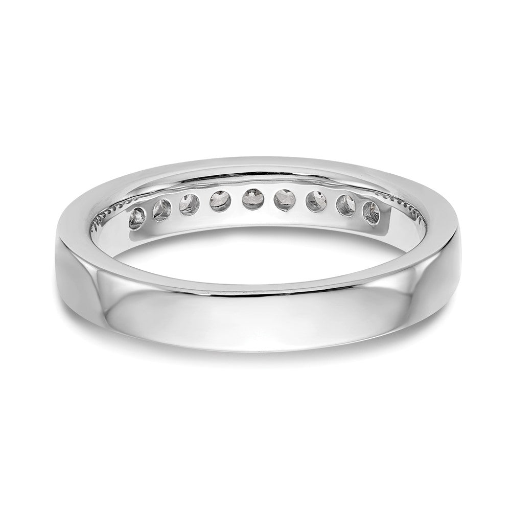 14K White Gold 9-Stone Real Diamond Channel Band