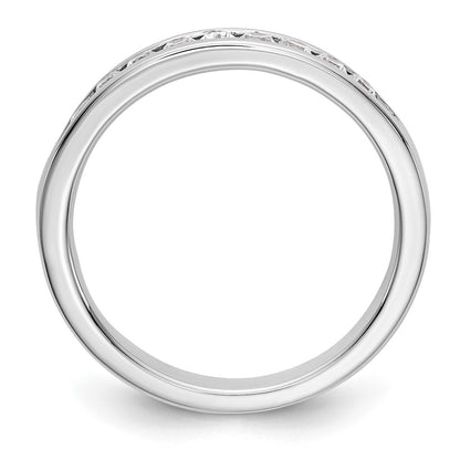 14k White Gold 9-Stone 1/3 carat Round Diamond Complete Channel Band