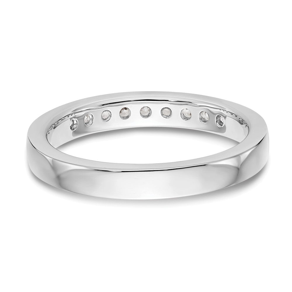 14k White Gold 9-Stone 1/3 carat Round Diamond Complete Channel Band