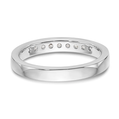 14k White Gold 9-Stone 1/3 carat Round Diamond Complete Channel Band