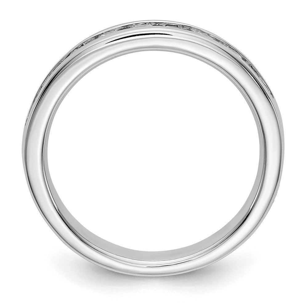 14k White Gold 9-Stone 1/2 carat Round Diamond Complete Channel Band