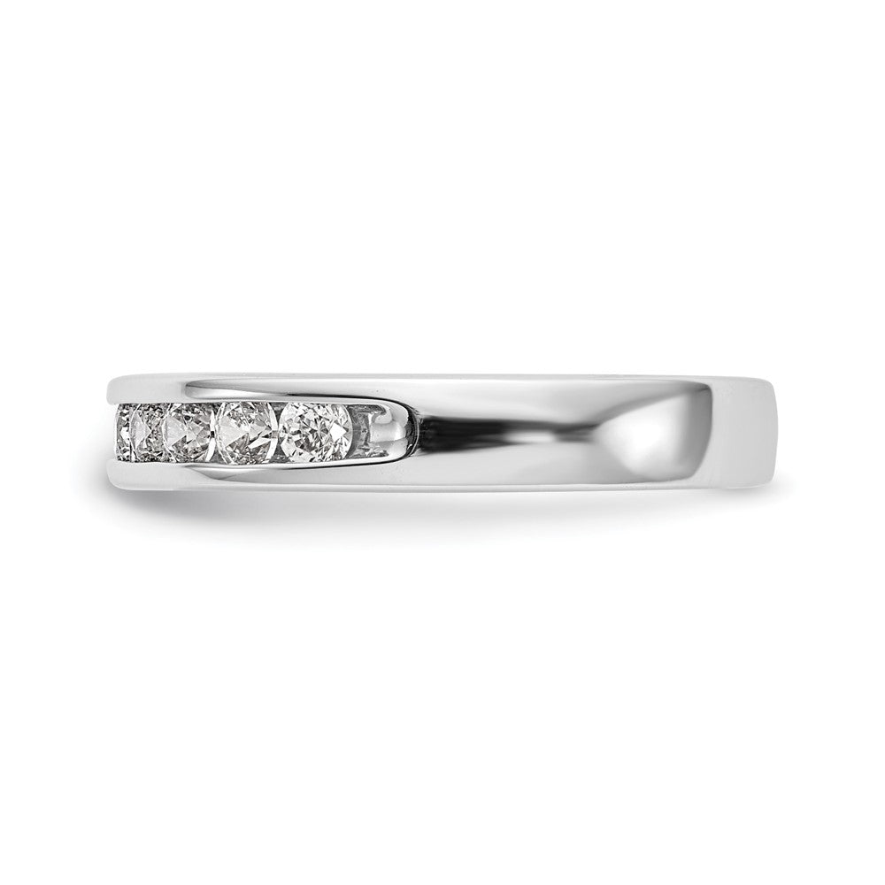 14K White Gold 9-Stone Real Diamond Channel Band