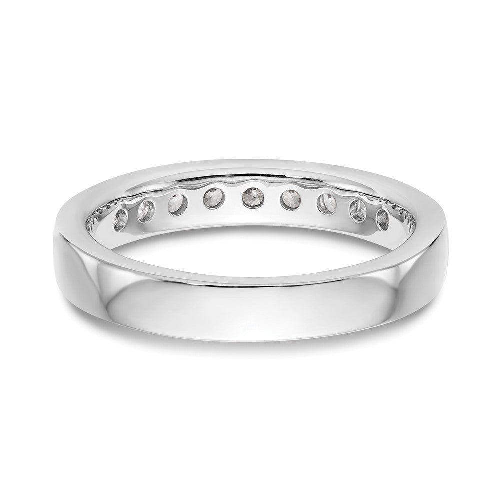 14K White Gold 9-Stone Real Diamond Channel Band