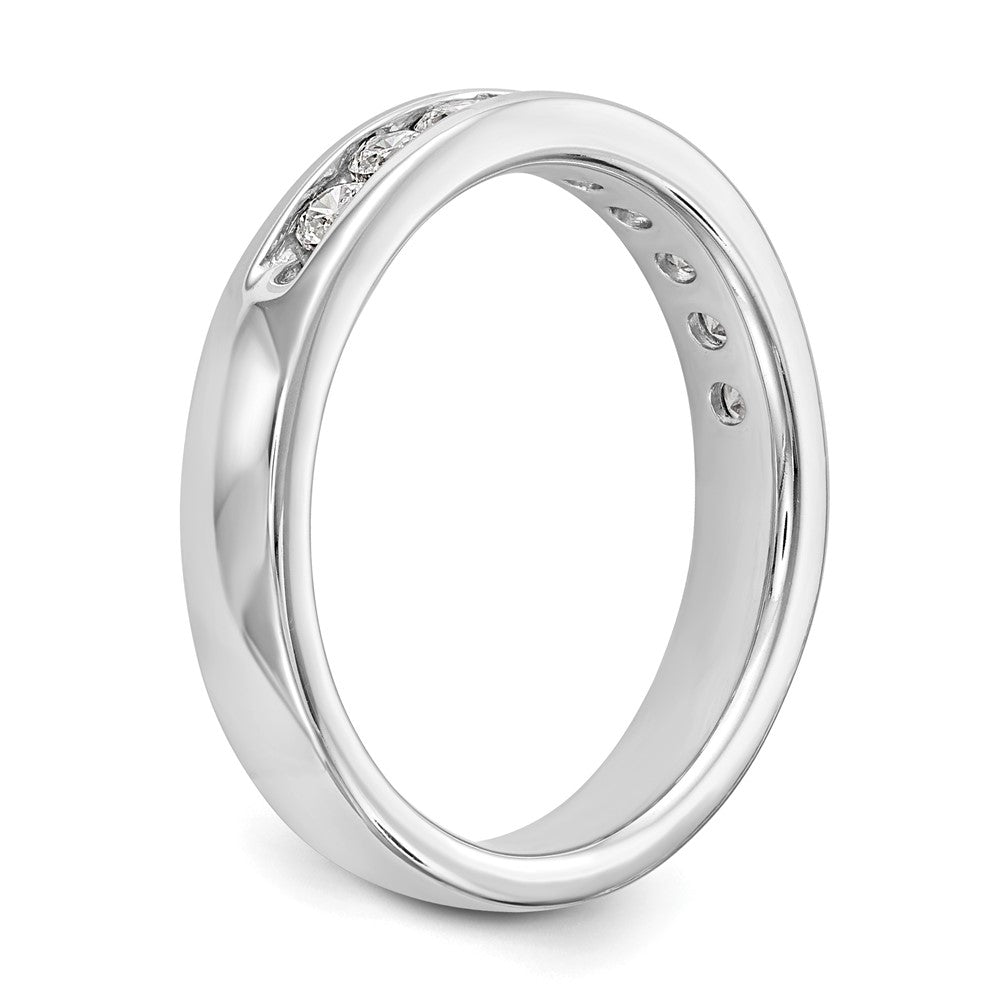 14K White Gold 9-Stone Real Diamond Channel Band