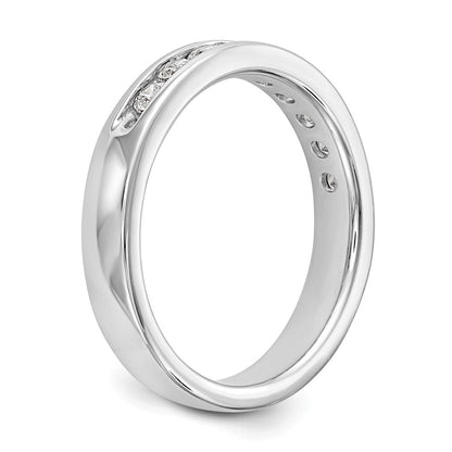 14K White Gold 9-Stone Real Diamond Channel Band