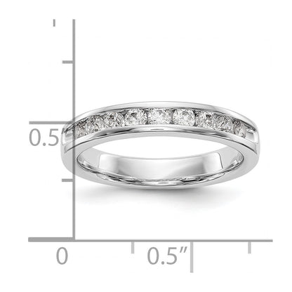 14K White Gold 9-Stone Real Diamond Channel Band