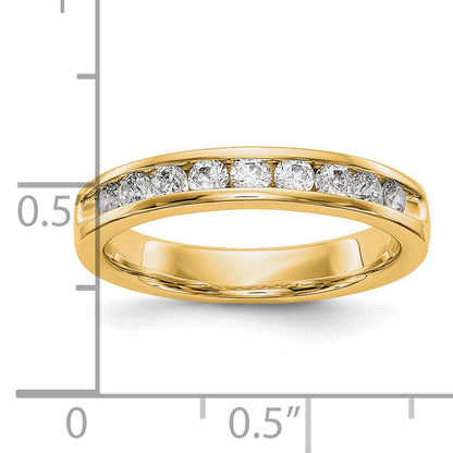 14K Yellow Gold 9 Stone Diamond Channel Band A4 Diamonds Si1/Si2 G I