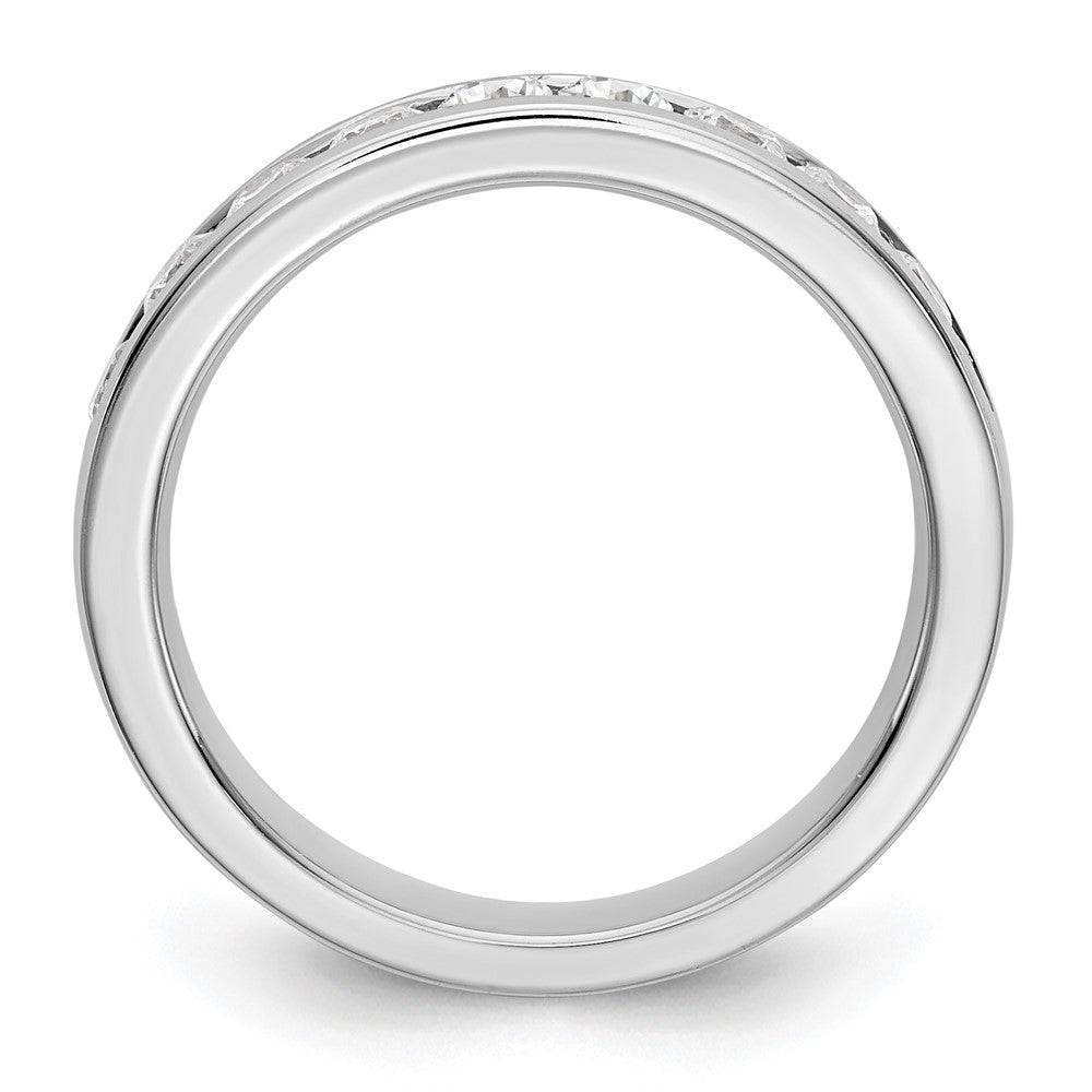 14K White Gold 9-Stone Real Diamond Channel Band