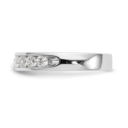 14K White Gold 9-Stone Real Diamond Channel Band