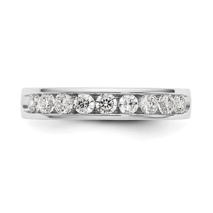 14K White Gold 9-Stone Real Diamond Channel Band
