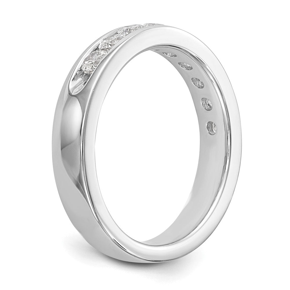 14K White Gold 9-Stone Real Diamond Channel Band