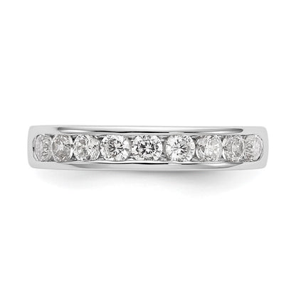 14k White Gold 9-Stone 1/4 carat Round Diamond Complete Channel Band