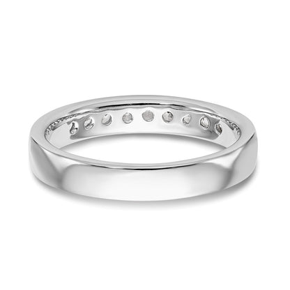 14K White Gold 9-Stone Real Diamond Channel Band