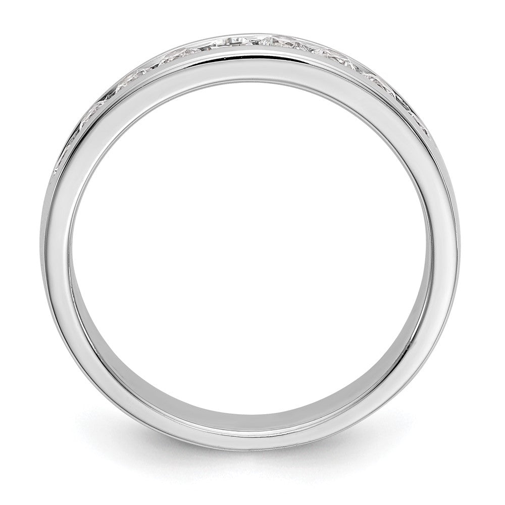 14K White Gold 9-Stone Real Diamond Channel Band