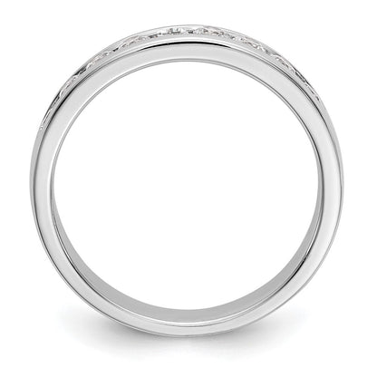 14K White Gold 9-Stone Real Diamond Channel Band