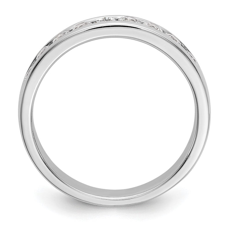 14k White Gold 9-Stone 1/2 carat Round Diamond Complete Channel Band