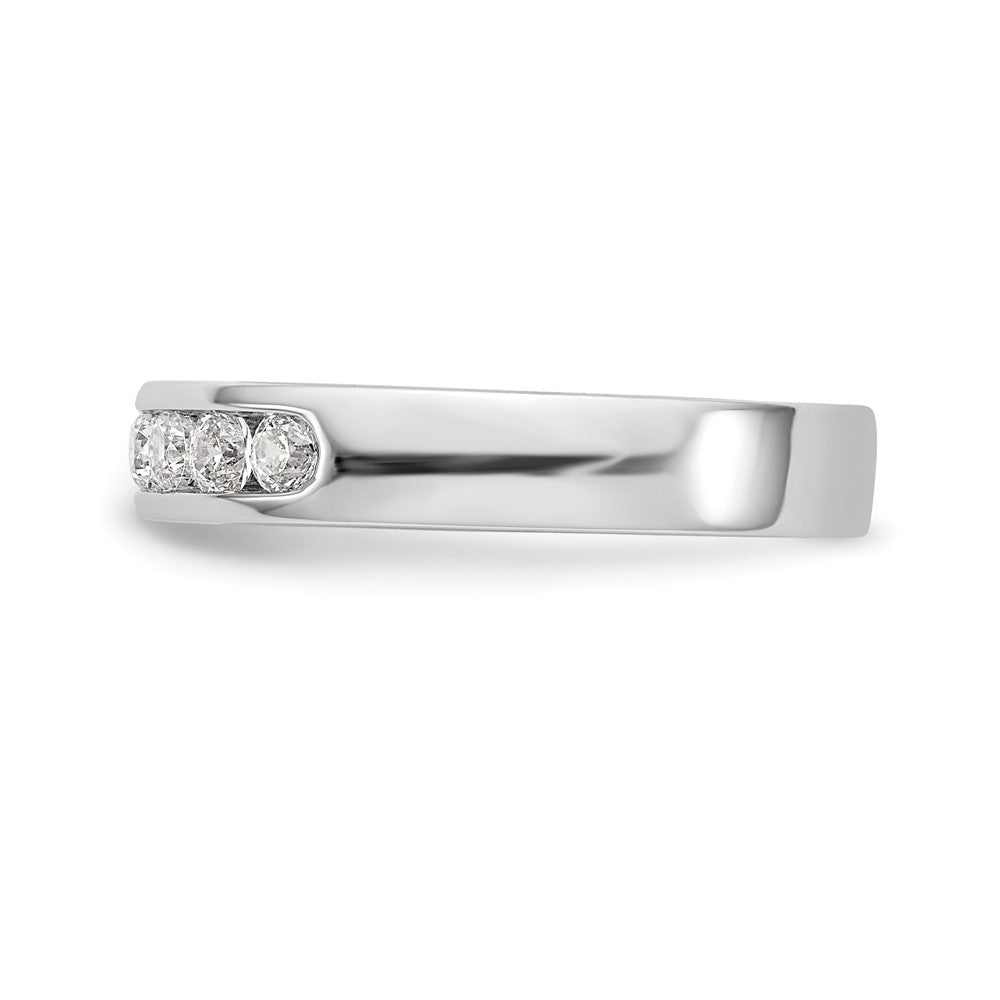14K White Gold 9-Stone Real Diamond Channel Band