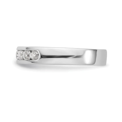 14K White Gold 9-Stone Real Diamond Channel Band