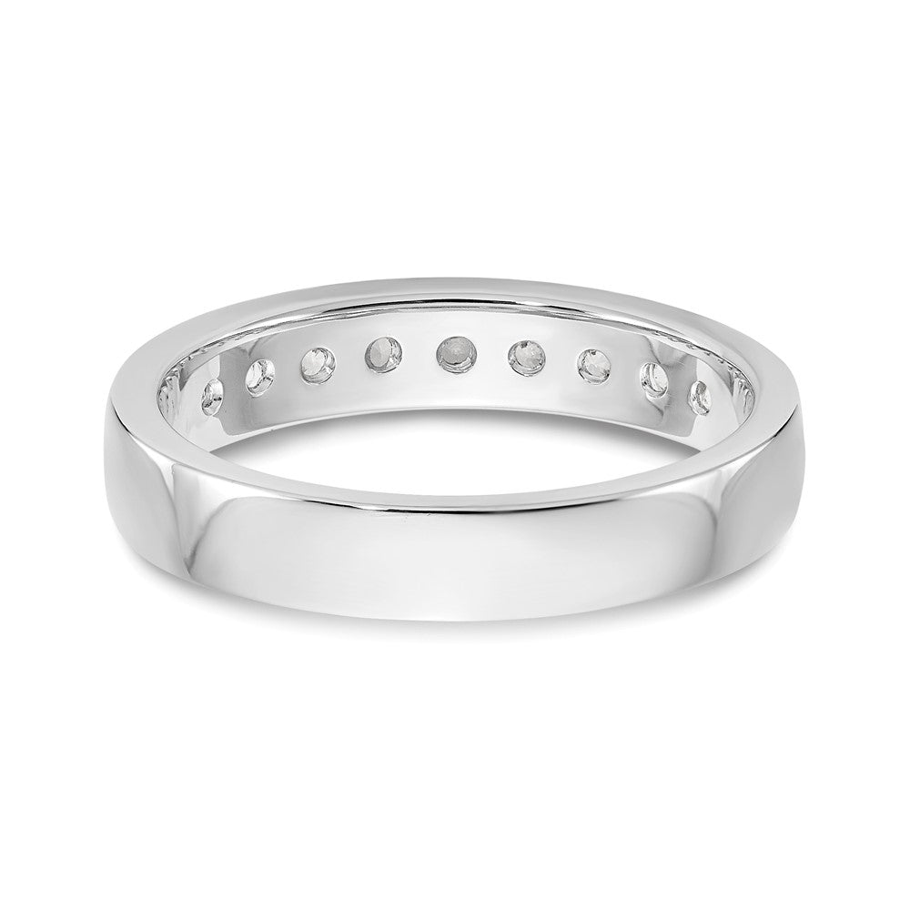 14K White Gold 9-Stone Real Diamond Channel Band