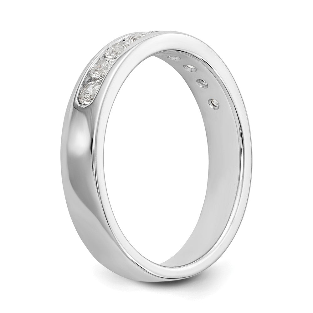 14K White Gold 9-Stone Real Diamond Channel Band