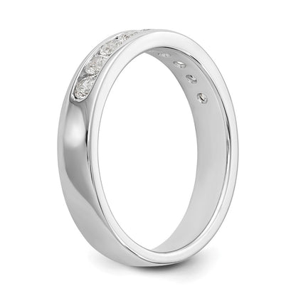 14K White Gold 9-Stone Real Diamond Channel Band