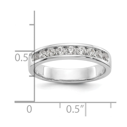 14K White Gold 9-Stone Real Diamond Channel Band