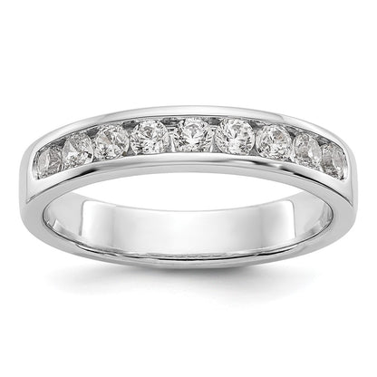 14K White Gold 9-Stone Real Diamond Channel Band