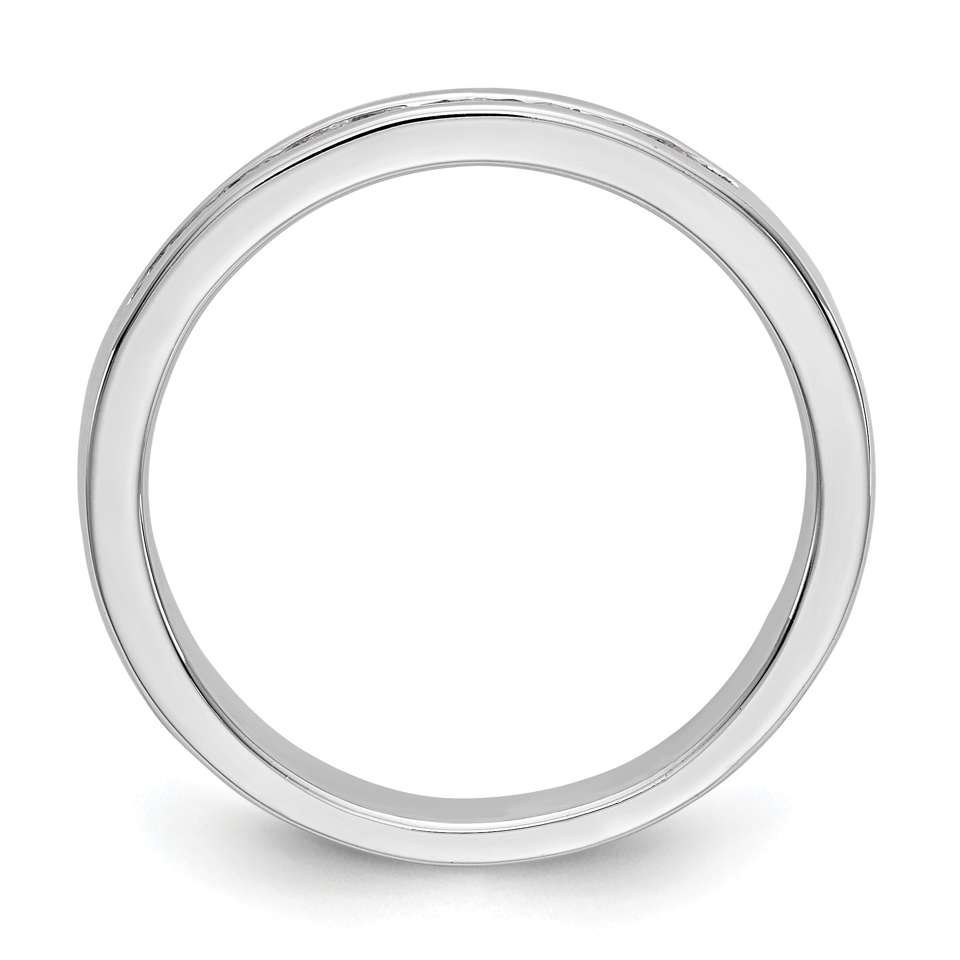 Platinum 9 Stone 1/4 Carat Round Diamond Complete Channel Band