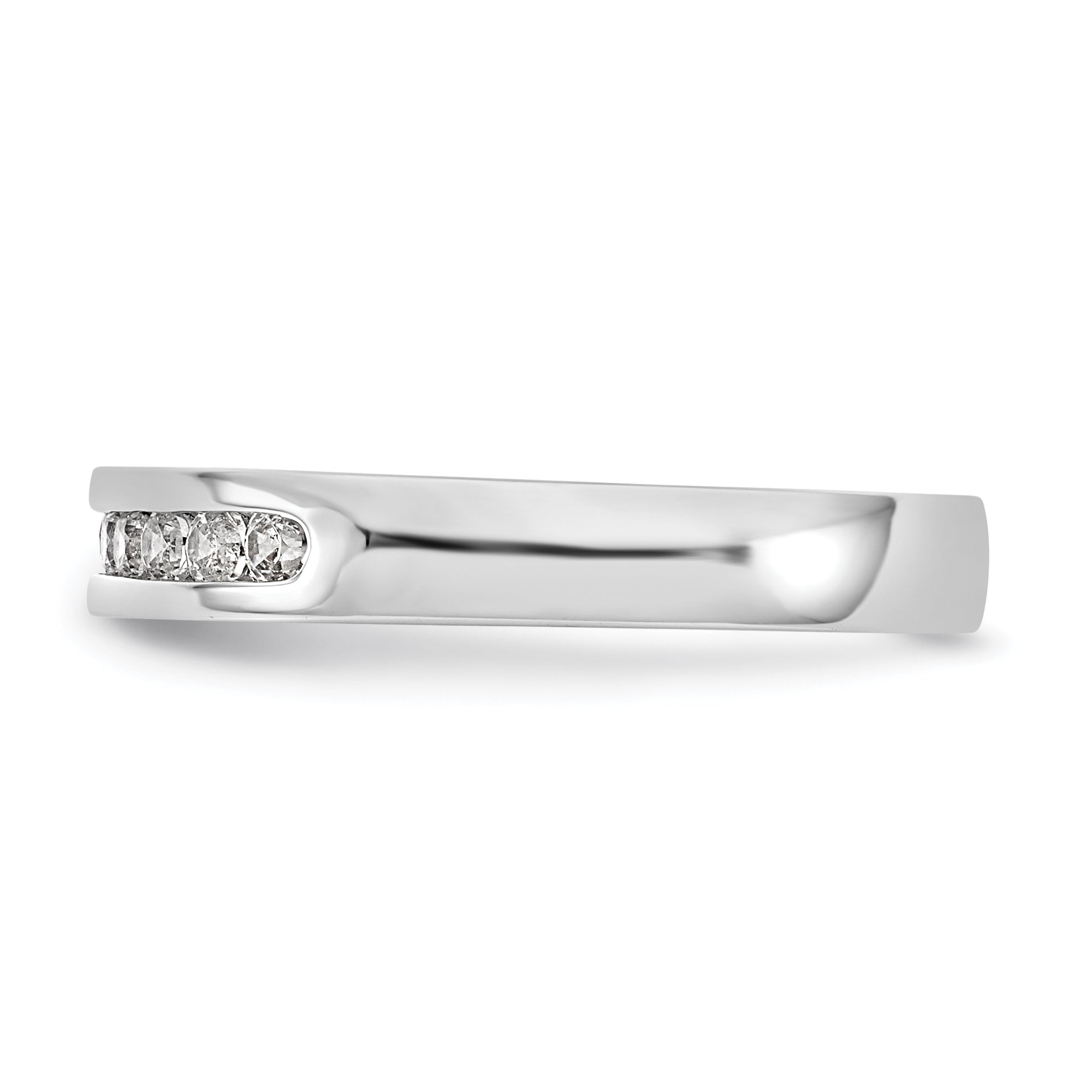 Platinum 9 Stone 1/4 Carat Round Diamond Complete Channel Band