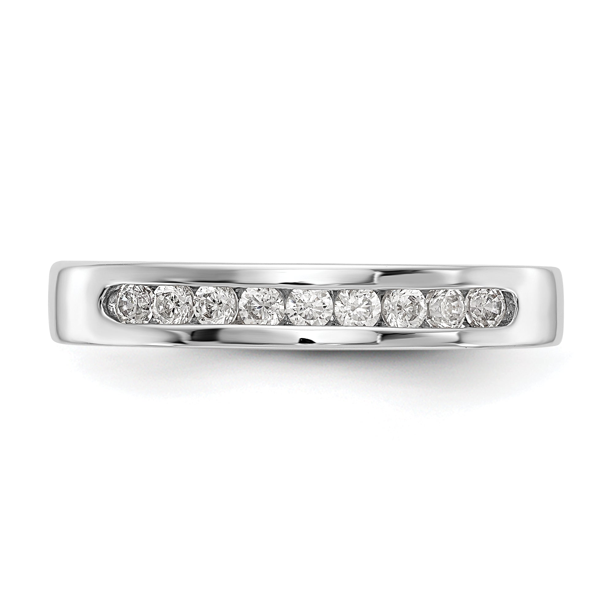 Platinum 9 Stone 1/4 Carat Round Diamond Complete Channel Band