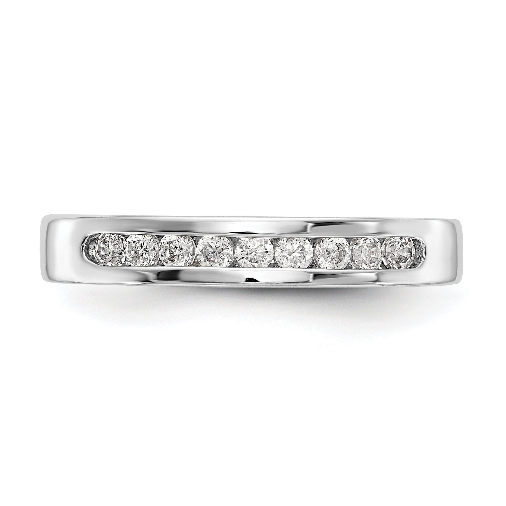 Platinum 9 Stone 1/4 Carat Round Diamond Complete Channel Band