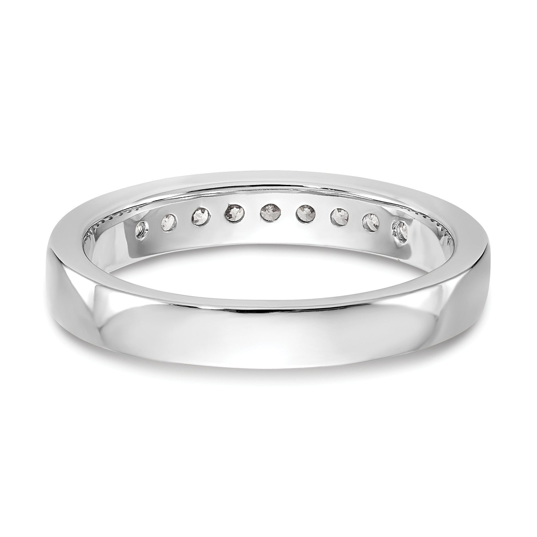 Platinum 9 Stone 1/4 Carat Round Diamond Complete Channel Band