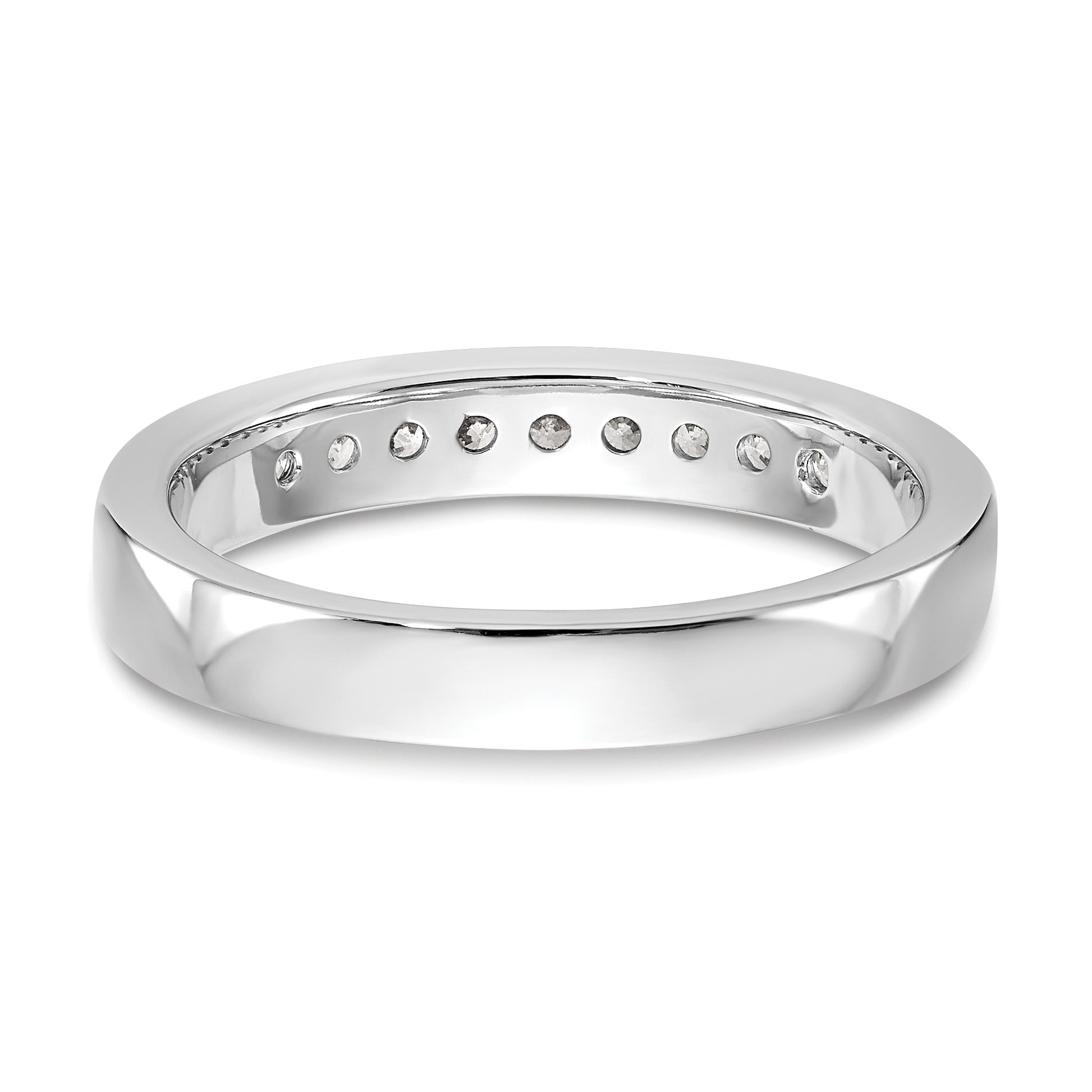 Platinum 9 Stone 1/4 Carat Round Diamond Complete Channel Band