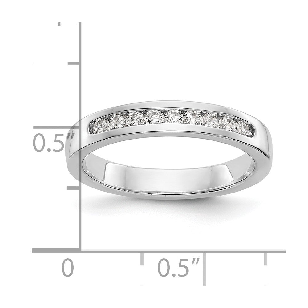 Platinum 9 Stone 1/4 Carat Round Diamond Complete Channel Band