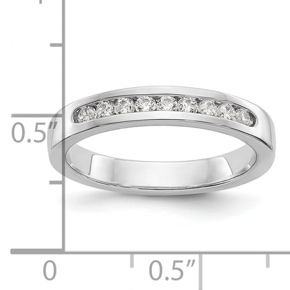 Platinum 9 Stone 1/4 Carat Round Diamond Complete Channel Band