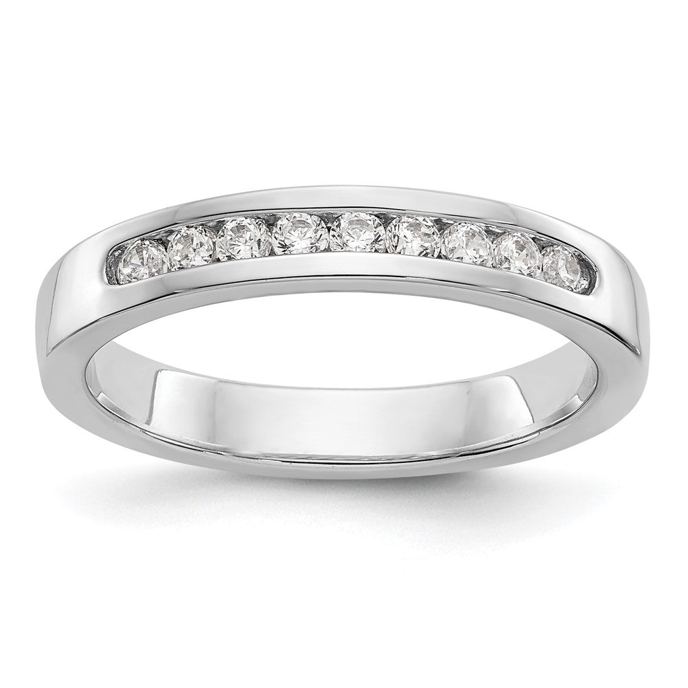 Platinum 9 Stone 1/4 Carat Round Diamond Complete Channel Band