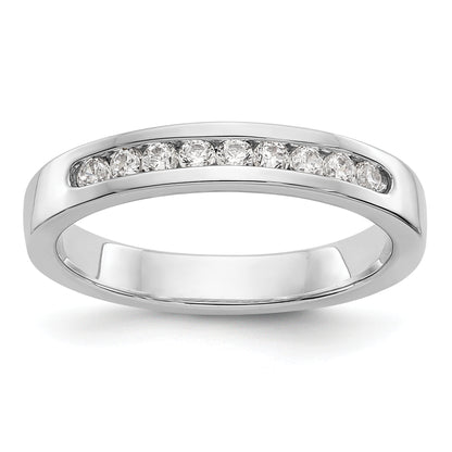 Platinum 9 Stone 1/4 Carat Round Diamond Complete Channel Band