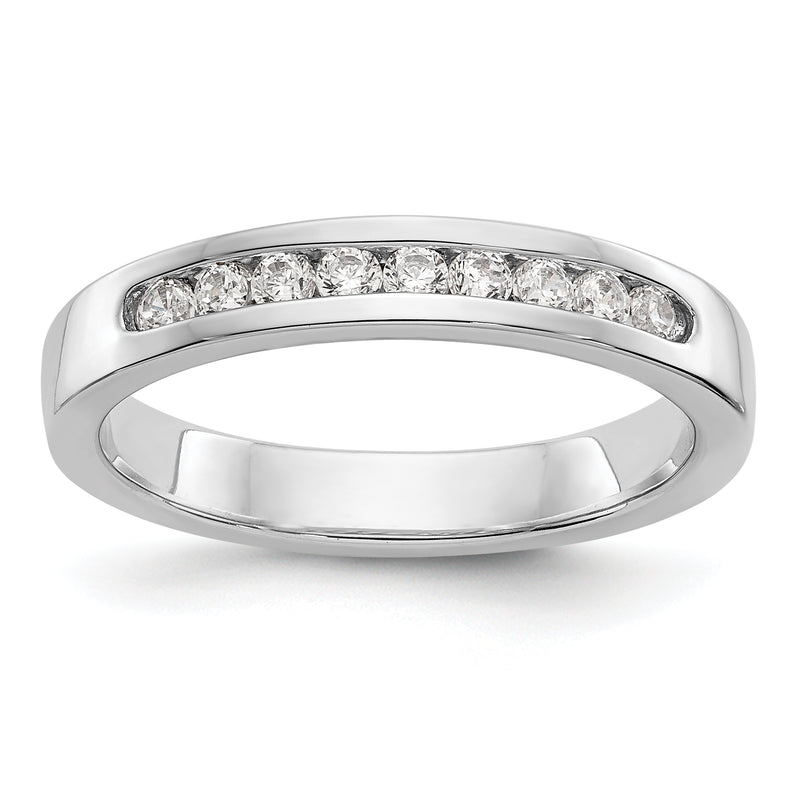 Platinum 9 Stone 1/4 Carat Round Diamond Complete Channel Band