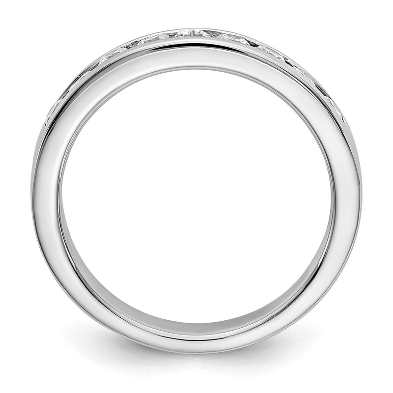 14K White Gold 9 Stone 1/2 Carat Round Diamond Complete Channel Band