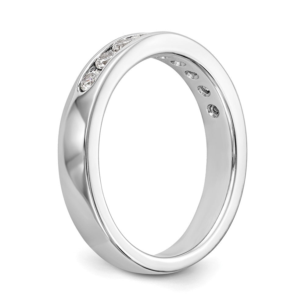 14K White Gold 9-Stone Real Diamond Channel Band