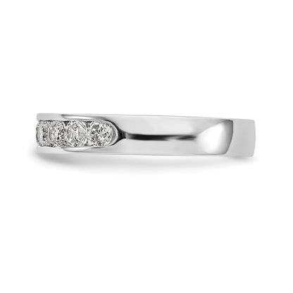 Platinum 9-Stone 7/8 carat Round Diamond Complete Channel Wedding Band Ring