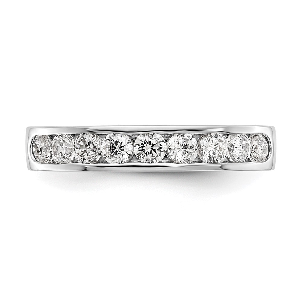 Platinum 9-Stone 3/4 carat Round Diamond Complete Channel Wedding Band Ring