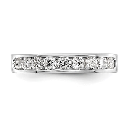 Platinum 9-Stone 3/4 carat Round Diamond Complete Channel Wedding Band Ring