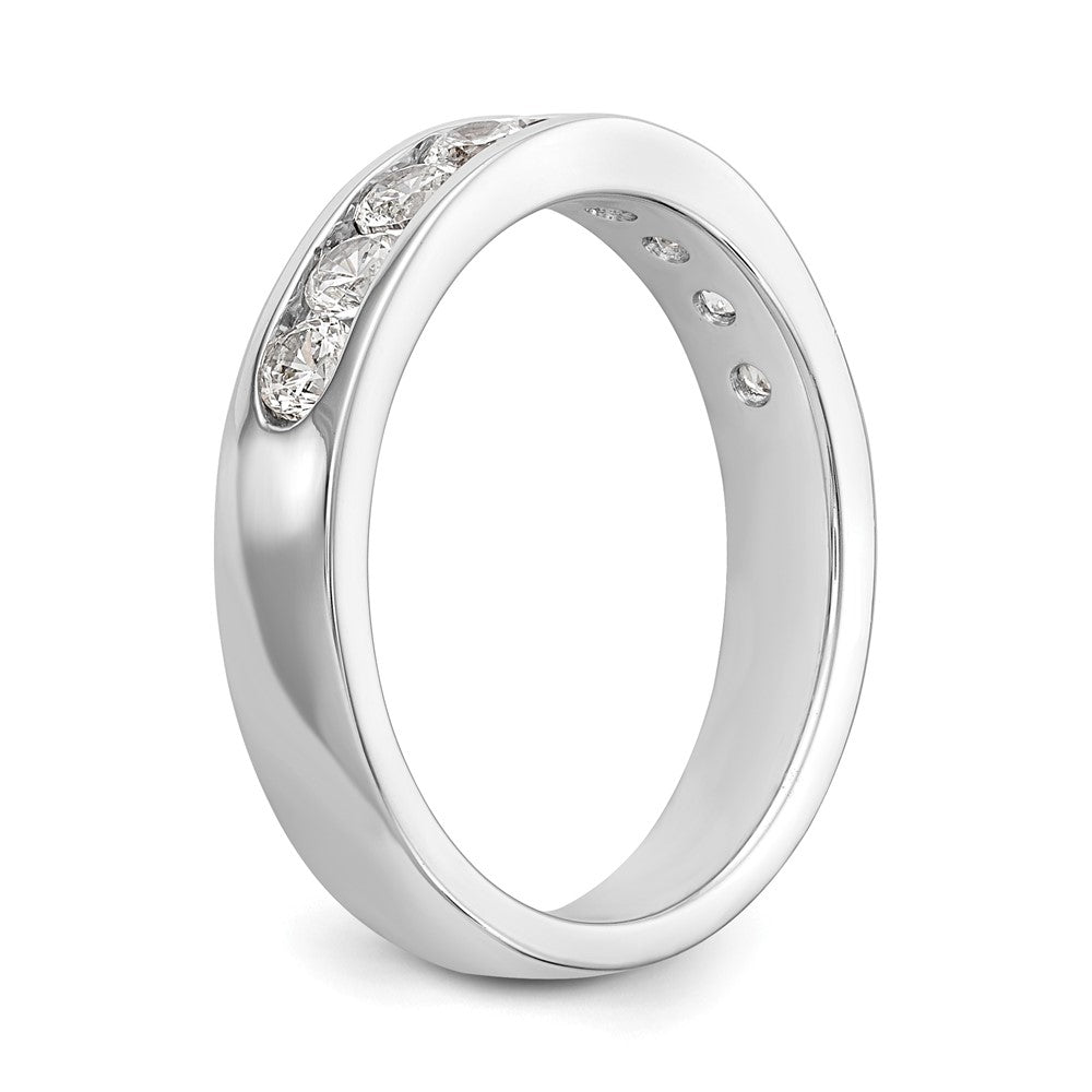 Platinum 9-Stone 3/4 carat Round Diamond Complete Channel Wedding Band Ring