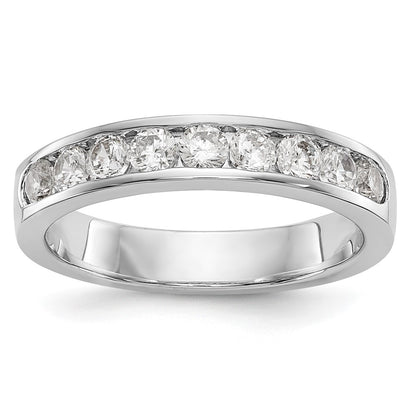 Platinum 9-Stone 3/4 carat Round Diamond Complete Channel Wedding Band Ring