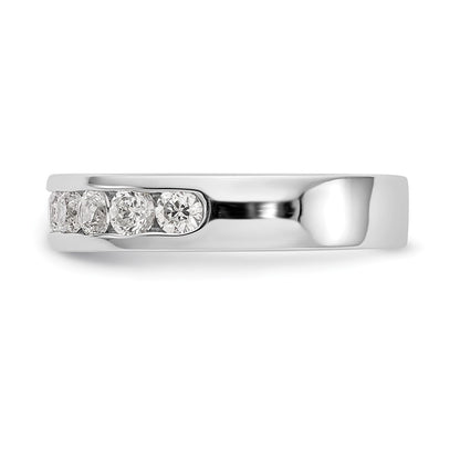 14K White Gold 9-Stone Real Diamond Channel Band